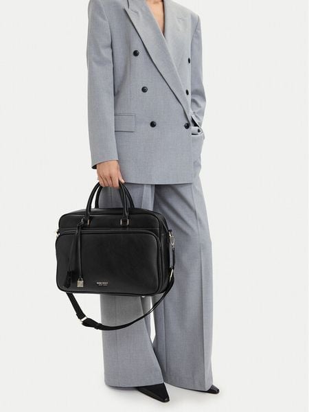Nine West Torba na laptopa EO-LUXE SOCIETY-LA374-4792 Czarny. Czarne torby na laptopa Nine West, bez wzorów, ze skóry. Za 299.99 zł.
