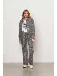 &Co Woman Spodnie "Patrice" w kolorze czarno-kremowym rozmiar: S. Brązowe spodnie materiałowe &Co Woman, s, bez wzorów, z materiału, z podwyższonym stanem. Za 280.44 zł.