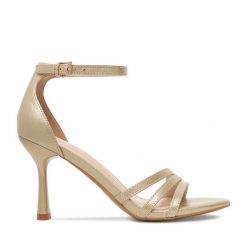 Sandały JENNY. Żółte sandały Jenny, bez wzorów, bez obcasa, na szpilce, bez zapięcia. Za 139.99 zł.