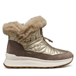 Botki Geox. Brązowe botki Geox, bez wzorów, bez obcasa, na płaskiej podeszwie, bez zapięcia. Za 769.99 zł.