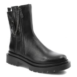 Czarne Botki Nessi Wygodne Skórzane Buty Damskie. Czarne botki Nessi, bez wzorów, ze skóry, bez obcasa, na płaskiej podeszwie, bez zapięcia. Za 375.00 zł.