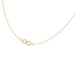 Naszyjnik z pozłacaną nieskończonością na łańcuszku. Żółte naszyjniki Lilou, pozłacane. Za 159.00 zł.