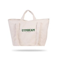 Torba fitness płócienna 30 l beżowa Athletic Club. Brązowe torby na laptopa GYMBEAM, bez wzorów, z bawełny. Za 75.90 zł.