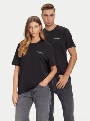 Guess Jeans T-Shirt M5BI78 K8FQ4 Czarny Regular Fit. Czarne t-shirty Guess Jeans, m, z aplikacjami, z bawełny, bez kołnierzyka, bez ramiączek. Za 109.99 zł.