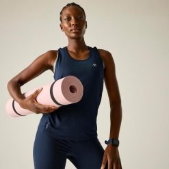 Damska Koszulka Modernize II. Niebieskie bluzki Dare 2b, bez wzorów, sportowe, bez kołnierzyka, bez ramiączek. Za 79.99 zł.