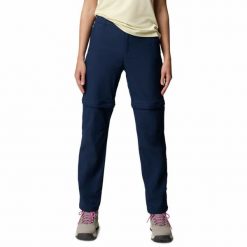 Spodnie z odpinanymi nogawkami damskie Columbia Leslie Falls Convertible Pant. Niebieskie spodnie sportowe Columbia, l, bez wzorów, trekkingowe. Za 359.99 zł.