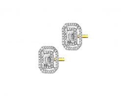 Kolczyki z żółtego złota z diamentami - 0,32 ct - próba 585. Żółte kolczyki Apart, z diamentem, złote. W wyprzedaży za 3,213.00 zł.