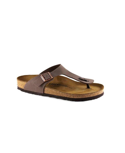Japonki damskie Birkenstock 043751. Brązowe klapki Birkenstock, z aplikacjami, z jeansu, bez obcasa. Za 702.00 zł.