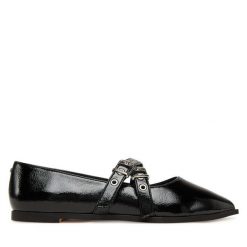 Baleriny Buffalo. Czarne baleriny Buffalo, bez wzorów, bez obcasa. Za 349.99 zł.