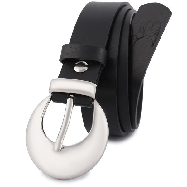 Pasek skórzany BELTIMORE r.90-105 cm O02 czarny. Czarne paski bez wzorów. Za 49.90 zł.