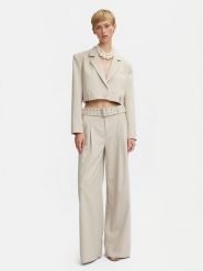 Gestuz Spodnie materiałowe Editha 10908856 Beżowy Relaxed Fit. Brązowe spodnie materiałowe Gestuz, bez wzorów, z materiału. Za 399.99 zł.