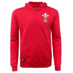 Bluza z kapturem Walia Rugby XV Merch CA Groc. Czerwone bluzy Macron, bez wzorów, z dresówki, z kapturem. Za 296.50 zł.