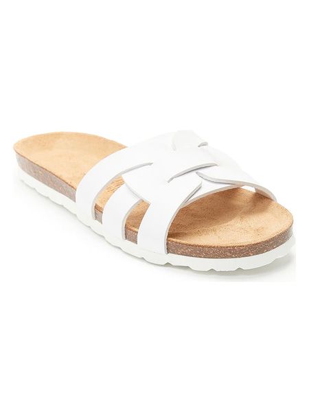 Mandel Klapki w kolorze białym rozmiar: 39. Białe klapki Mandel, bez wzorów, z otwartym noskiem, bez obcasa. Za 101.70 zł.