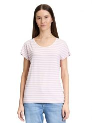 CARTOON Koszulka w kolorze biało-jasnoróżowym rozmiar: 46. Białe bluzki Cartoon, bez wzorów, bez kołnierzyka, bez ramiączek. Za 43.99 zł.