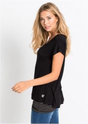 Długi T-shirt z miękkiej mieszanki wiskozy. Czerwone t-shirty bonprix, bez wzorów, z wiskozy, bez kołnierzyka, bez ramiączek. Za 97.99 zł.
