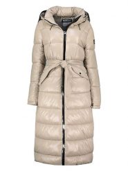 Geographical Norway Płaszcz pikowany w kolorze beżowym rozmiar: XXL. Brązowe płaszcze Geographical Norway, xxl, bez wzorów, z tkaniny, bez kaptura. Za 368.96 zł.