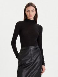 Calvin Klein Sweter LV044D239G Czarny Slim Fit. Czarne swetry Calvin Klein, s, bez wzorów, z lyocellu, bez ramiączek. Za 349.99 zł.