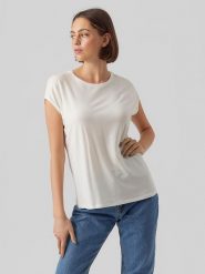 Vero Moda Koszulka "Vmava" w kolorze białym rozmiar: L. Białe bluzki Vero Moda, l, bez wzorów, bez kołnierzyka, bez ramiączek. Za 43.99 zł.