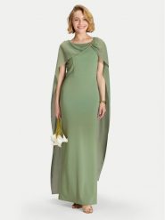 Swing Sukienka wieczorowa 5AK11900 Zielony Regular Fit. Zielone sukienki Swing, bez wzorów, z syntetyku, wizytowe, bez kołnierzyka, bez ramiączek. Za 969.99 zł.