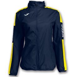 Kurtka przeciwdeszczowa damska Joma Championschip Iv - Granat/Fluo Żółty XL. Niebieskie kurtki sportowe Joma, xl, bez wzorów, bez kaptura. Za 169.99 zł.
