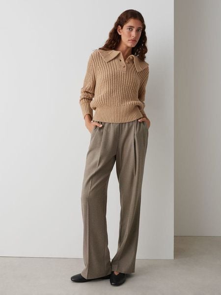 OPUS Sweter "Proyer" w kolorze jasnobrązowym rozmiar: 42. Brązowe swetry Opus, bez wzorów, z wełny, bez ramiączek. Za 189.95 zł.