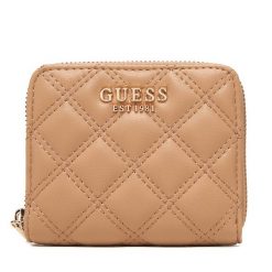 Mały Portfel Damski Guess. Brązowe portfele Guess, z aplikacjami. Za 219.99 zł.