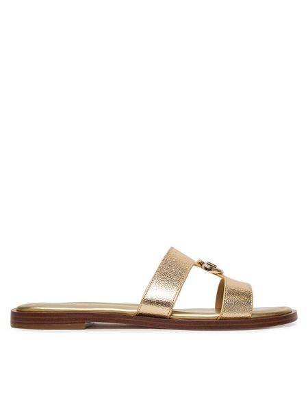 MICHAEL Michael Kors Klapki Ering Flat 40S6ERFS2M Złoty. Żółte klapki MICHAEL Michael Kors, bez wzorów, ze skóry, bez obcasa. Za 366.99 zł.