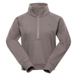 Bluza damska bawełniana Alpine Pro Negga. Brązowe bluzy Alpine Pro, bez wzorów, z bawełny, bez kaptura. W wyprzedaży za 189.00 zł.