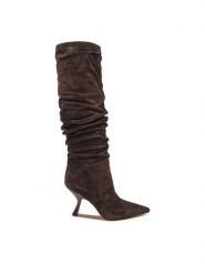 MICHAEL Michael Kors Kozaki 40F4LUHB5S Brązowy. Brązowe kozaki MICHAEL Michael Kors, ze skóry, bez obcasa, na szpilce, bez zapięcia. Za 1,779.00 zł.