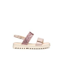 Sandały damskie Geox Coralie A. Czerwone sandały Geox, bez wzorów, eleganckie, bez obcasa, bez zapięcia. Za 223.00 zł.