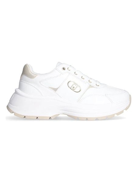 Liu Jo Skórzane sneakersy w kolorze białym rozmiar: 39. Białe trampki Liu Jo, bez wzorów, z materiału, bez zapięcia. Za 404.95 zł.