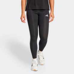 Legginsy fitness damskie ADIDAS. Czarne legginsy Adidas, s, bez wzorów, z bawełny, z podwyższonym stanem, długie. Za 99.99 zł.