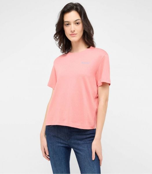 Damski T-Shirt Mustang Style Floris Peach Blossom 1016145 8143. Pomarańczowe t-shirty Mustang, l, bez wzorów, bez kołnierzyka, bez ramiączek. Za 79.99 zł.