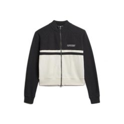Damska bluza dresowa zapinana na zamek Superdry Athletic Essentials. Czarne bluzy Superdry, m, bez wzorów, z dresówki, bez kaptura. Za 281.95 zł.
