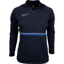 Bluza sportowa damska Nike Dri-Fit Academy. Niebieskie bluzy Nike, bez wzorów, bez kaptura. Za 137.25 zł.