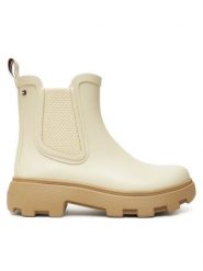 Tommy Hilfiger Kalosze Rubber Flag Cleated FW0FW08637 Beżowy. Brązowe kalosze TOMMY HILFIGER, bez wzorów, z gumy. Za 469.99 zł.