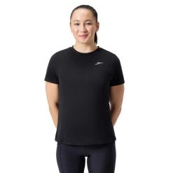 Koszulka Pro Dla Kobiet. Czarne bluzki Speedo, bez wzorów, sportowe, bez kołnierzyka, bez ramiączek. Za 157.99 zł.