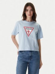 Guess Jeans T-Shirt W4YI73 K8HM0 Błękitny Regular Fit. Niebieskie t-shirty Guess Jeans, xxl, z aplikacjami, z bawełny, bez kołnierzyka, bez ramiączek. Za 159.99 zł.