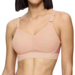 Biustonosz sportowy Hybrid Lite. Brązowe bielizna sportowa TRIACTION, bez wzorów, z elastanu. Za 281.00 zł.