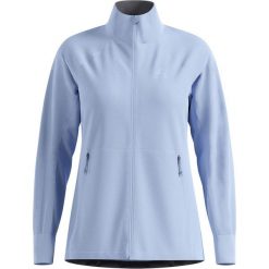 Kurtka przeciwwiatrowa Odlo Jacket ESSENTIAL WARM. Niebieskie kurtki sportowe Odlo, bez wzorów, bez kaptura, rowerowe. Za 539.99 zł.