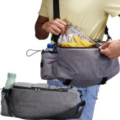 Torba rowerowa Xqmax Pro na bagażnik termiczna. Szare torby na ramię XQ MAX, bez wzorów, z materiału, klasyczne, na ramię, duże, bez dodatków. Za 35.98 zł.