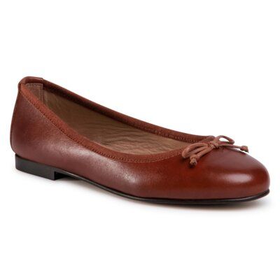 Gino Rossi I020-26211NB Camel. Brązowe baleriny Gino Rossi, bez wzorów, ze skóry, bez obcasa. Za 229.99 zł.