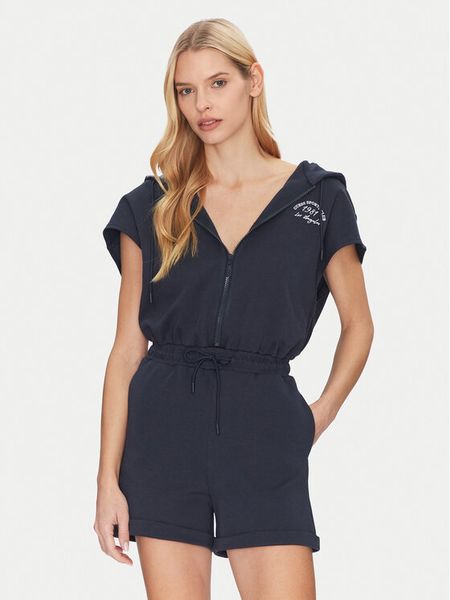 Guess Kombinezon V5GD03 KCS01 Granatowy Regular Fit. Niebieskie sukienki Guess, xl, z aplikacjami, z bawełny, bez kołnierzyka, bez ramiączek. Za 269.99 zł.