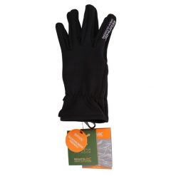 Rękawiczki do smartfona Gloves II. Czarne rękawiczki Regatta, bez wzorów, z materiału, sportowe. Za 117.80 zł.