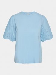 YAS T-Shirt Lex 26033890 Błękitny Regular Fit. Niebieskie t-shirty YAS, xl, bez wzorów, z bawełny, bez kołnierzyka, bez ramiączek. Za 79.99 zł.