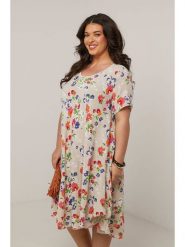 Curvy Lady Sukienka w kolorze beżowym rozmiar: 44/46. Brązowe sukienki Curvy Lady, bez wzorów, klasyczne, bez kołnierzyka, bez ramiączek, midi. Za 149.95 zł.