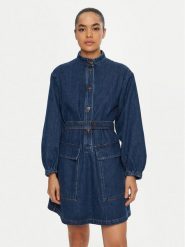 Weekend Max Mara Sukienka jeansowa Euro 2515221021 Granatowy Relaxed Fit. Niebieskie sukienki Weekend Max Mara, bez wzorów, z bawełny, bez kołnierzyka, bez ramiączek. Za 809.99 zł.