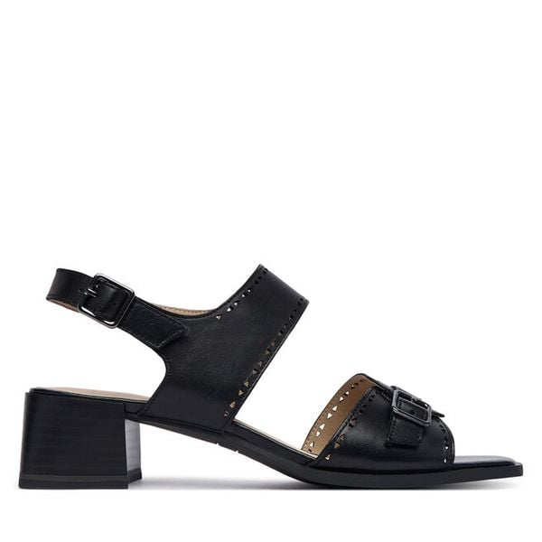 Sandały Caprice. Czarne sandały Caprice, bez wzorów, bez obcasa, na słupku, bez zapięcia. Za 339.99 zł.