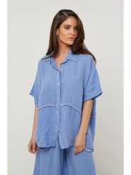 Rodier Lin Lniana koszula w kolorze błękitnym rozmiar: XL/XXL. Niebieskie koszule Rodier Lin, xl, bez wzorów, ze lnu, bez kołnierzyka, bez ramiączek. Za 198.45 zł.