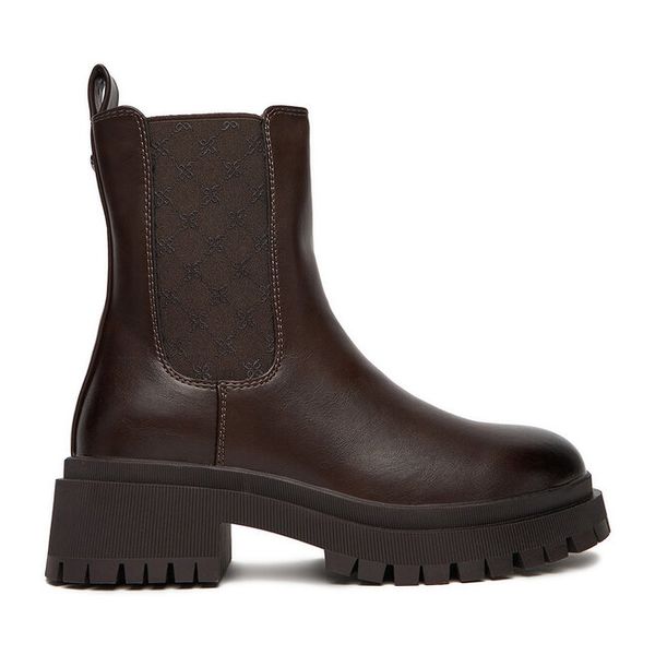 Sztyblety Nine West. Brązowe botki Nine West, bez wzorów, bez obcasa, na płaskiej podeszwie, bez zapięcia. Za 279.99 zł.